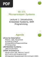 EE 371 Microprocessor Systems: Lecture 1: Introduction, Embedded Systems, ARM Programming