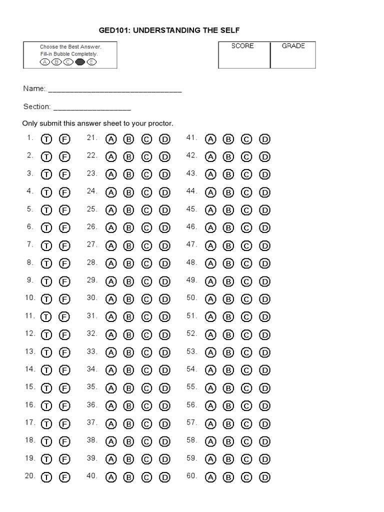 Catpin Bubble Sheet for GED Test | PDF