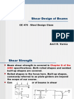 Shear Design of Beams: CE 470 - Steel Design Class