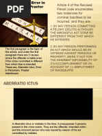 Aberratio Ictus, Error in Personam, and Praeter Intentionem | PDF