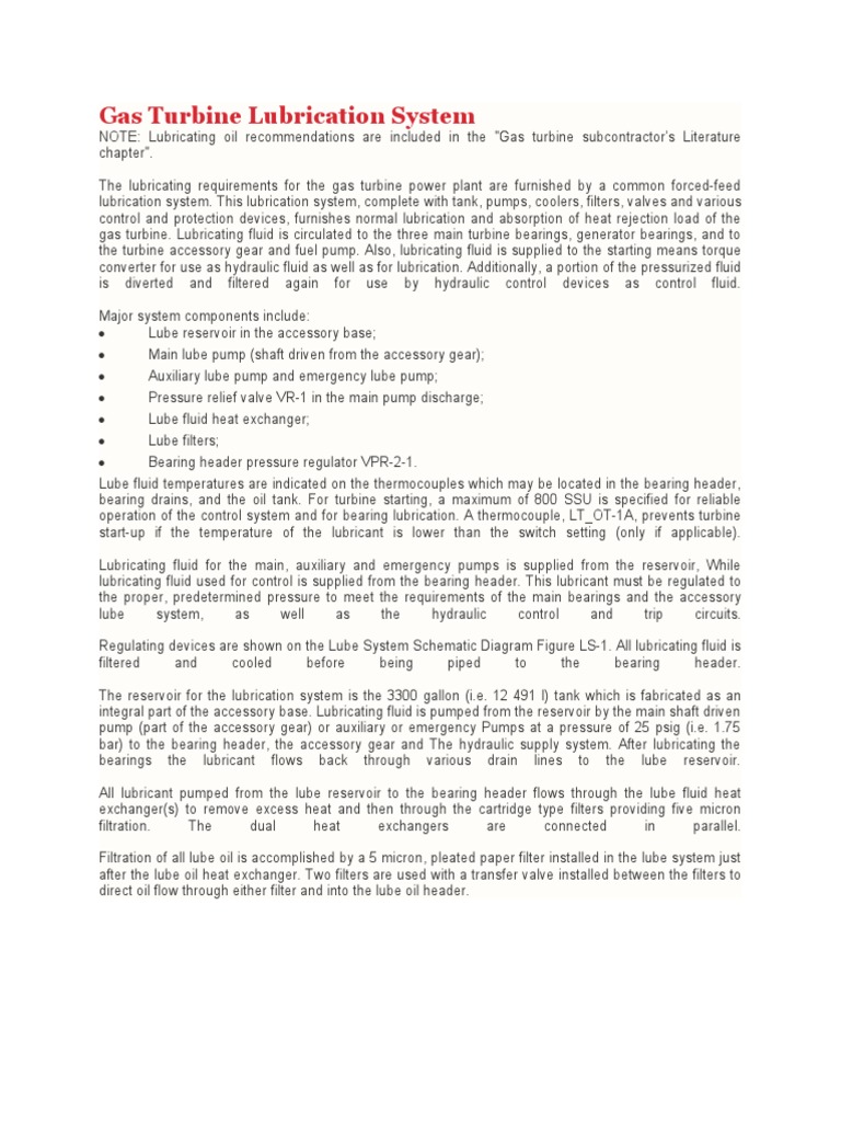 Gas Turbine Lubrication System Overview | PDF | Bearing (Mechanical) | Pump