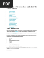 Complete Headache Types Chart | PDF | Headache | Migraine