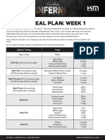 Sample Meal Plan: Week 1: Meal & Timing Food Quantity