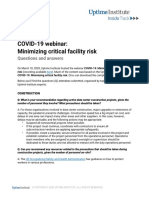 COVID-19 Webinar: Minimizing Critical Facility Risk: Questions and Answers