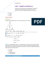 Height and Distance Aptitude Questions Answers