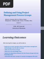 Defining and Using Project Management Process Groups: CODL-BIT (External) University of Moratuwa