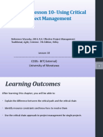 Week 11 Lesson 10-Using Critical Chain Project Management: CODL - BIT (External) University of Moratuwa