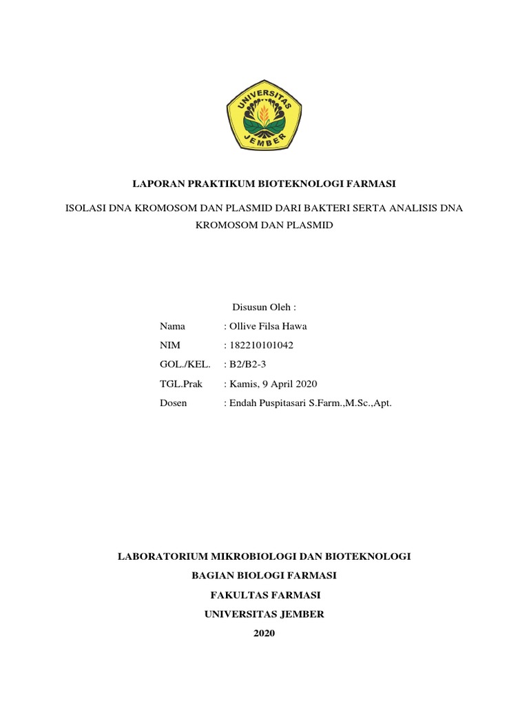 Laporan Praktikum Bioteknologi Farmasi