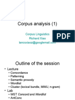 Corpus Analysis (1) : Corpus Linguistics Richard Xiao