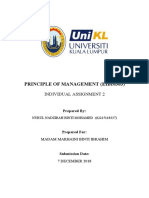 Principle of Management (Eib10303) : Individual Assignment 2