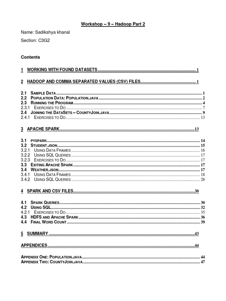 Hadoop Workshop: CSV Data Handling | PDF | Comma Separated Values ...
