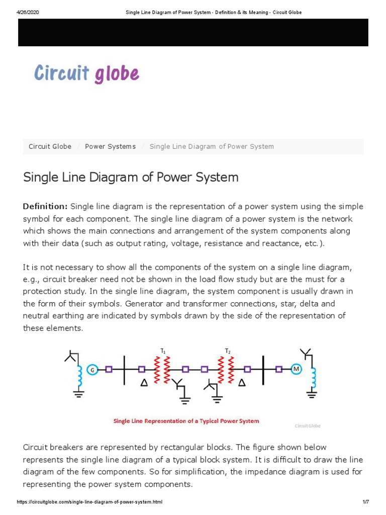 Single Line Diagram of Power Systems | PDF | Electrical Impedance ...