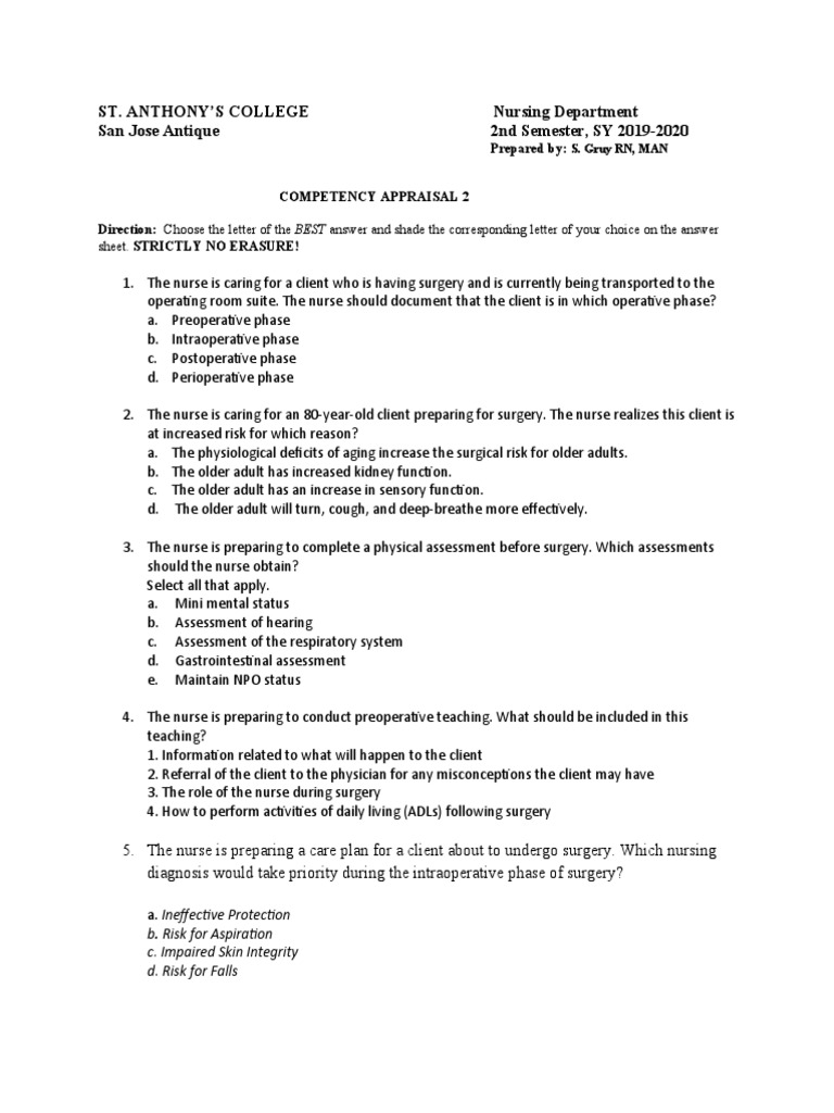 Preoperative Nursing Care Guidelines | PDF | Perioperative | Surgery