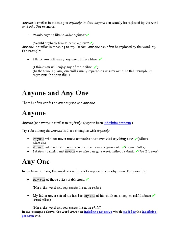 Anyone V Any One | PDF