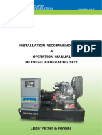 Installation Recommendations & Operation Manual of Diesel Generating Sets