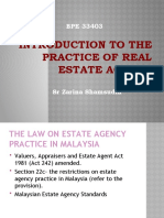 Introduction To The Practice of Real Estate Agency