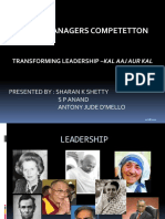 Young Managers Competetton: Transforming Leadership - Kal Aaj Aur Kal