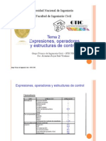 Expresiones, Operadores y Estructuras de Control Expresiones, Operadores y Estructuras de Control