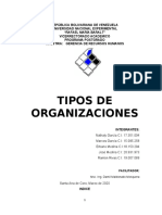 Teoria Administrativa. Tipos de Organizaciones