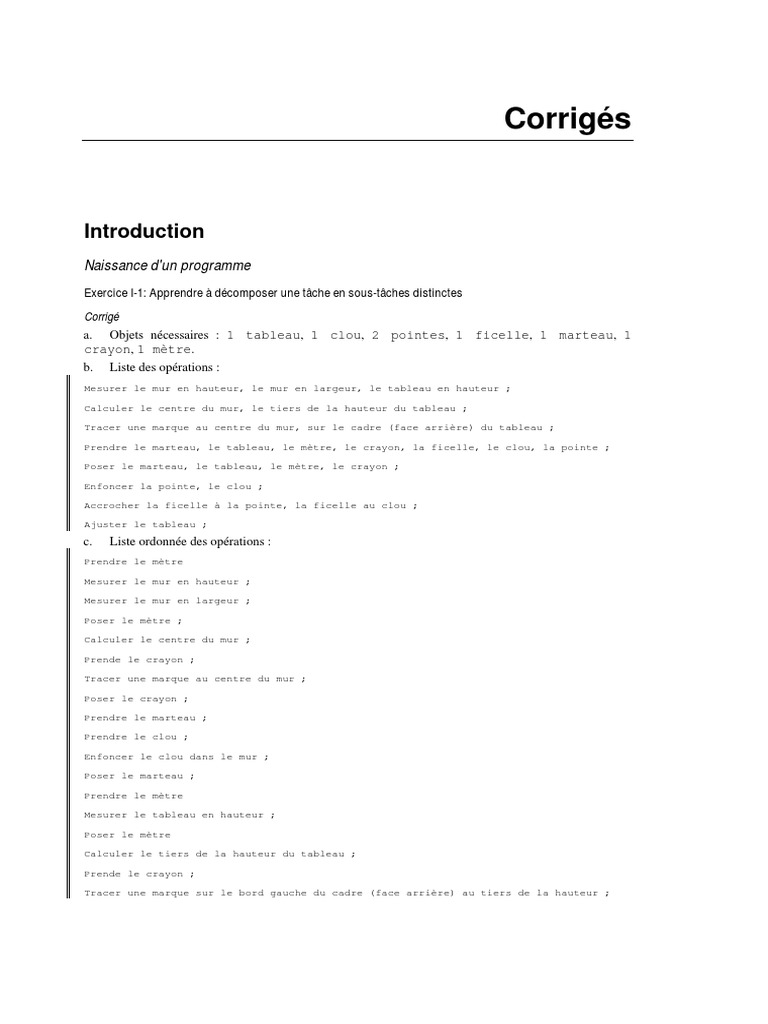 Exercices et corrigés sur Java et programmation | PDF | Structure de ...