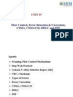 Unit Iv: Flow Control, Error Detection & Correction, Csma, Csma/Cd, HDLC and PPP