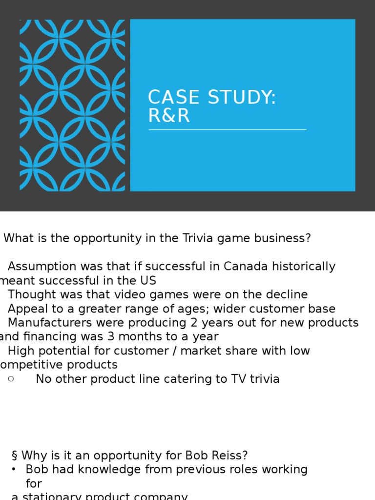 Case Study: R&R | PDF