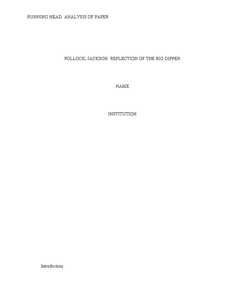 Running Head: Analysis of Paper | PDF | Paintings | Art Media
