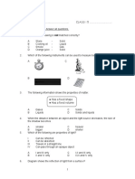 Year 5 Science Test Paper