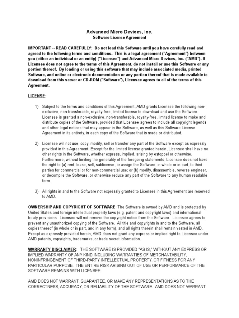 Advanced Micro Devices, Inc PDF Copyright License