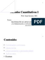 Métodos Cuantitativos I: Coordenadas cartesianas, líneas y aplicaciones