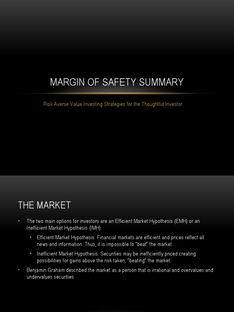 Margin of Safety Summary: Risk Averse Value Investing Strategies For