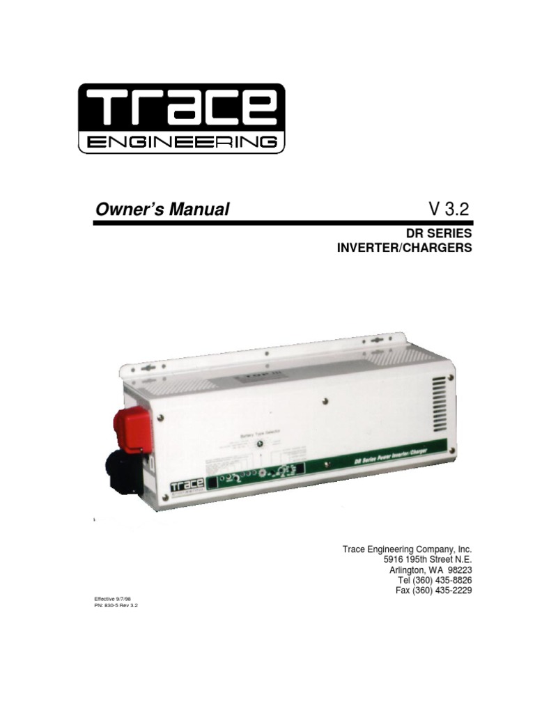 Manual de Instalacion de Inversor TRACE PDF | PDF | Battery Charger ...