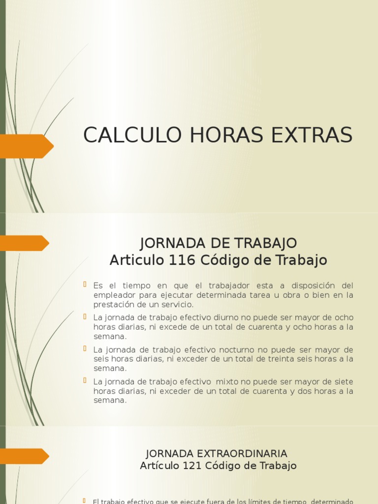 Cálculo de Horas Extras en Guatemala | PDF | Tiempo de trabajo ...