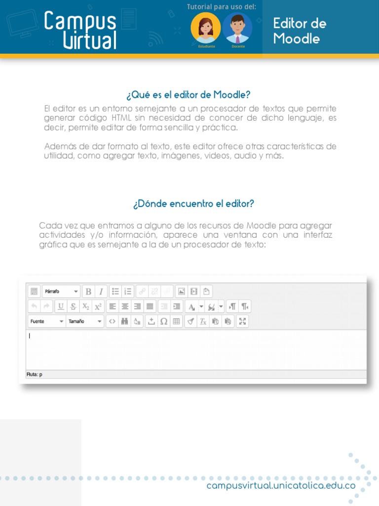 Editor HTML Moodle Estudiante Docente | PDF | Hipervínculo | HTML