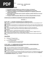 Study Plan - Journalism