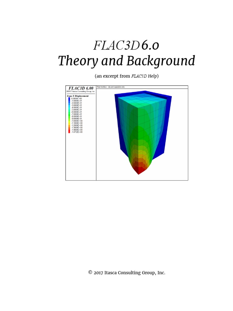 Flac3d 600 Theory | PDF | Stress (Mechanics) | Deformation (Mechanics)