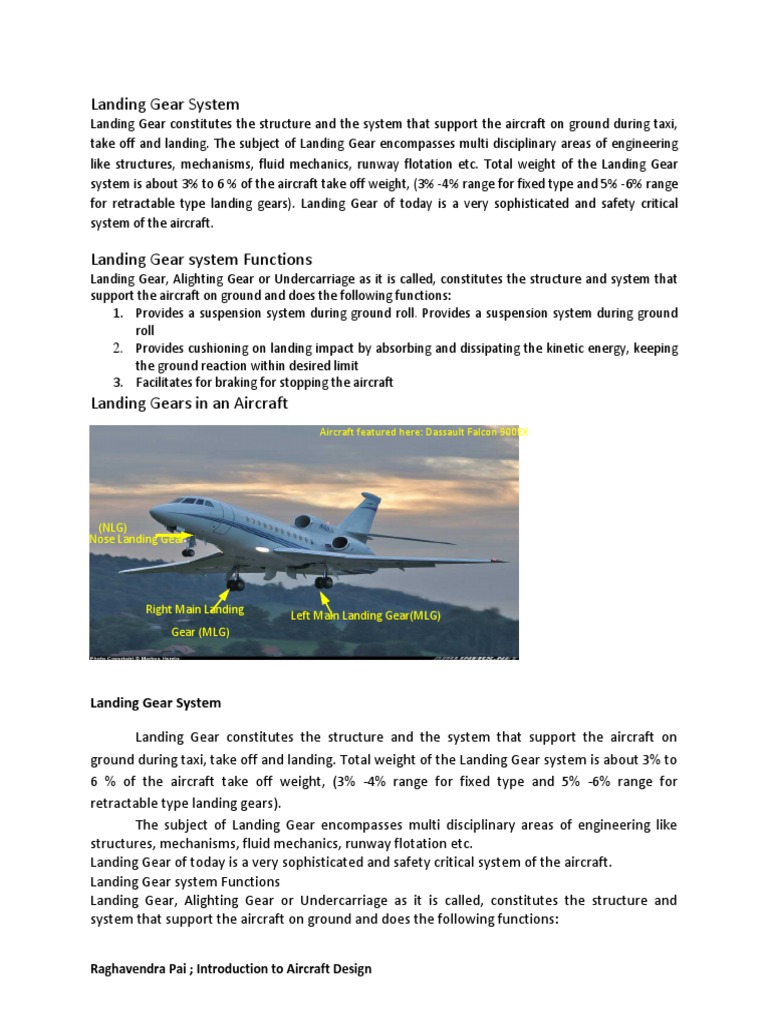 Introduction To Aircraft Design PDF Landing Gear Transponder (Aeronautics)