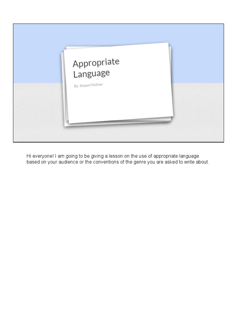 Using Appropriate Language in Writing | PDF | Slang | Sexism