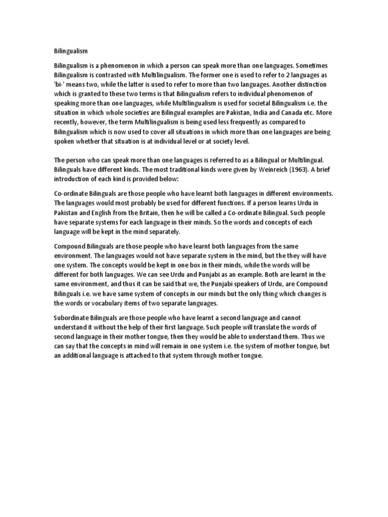 Speaking More Than One Language | PDF | Multilingualism | First Language