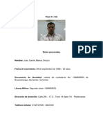 Hoja de Vida - Juan Camilo Blanco - Auxiliar Laboratorio Control Calidad