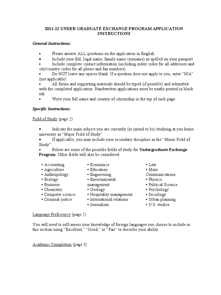 Undergraduate Exchange Program Application Guide | PDF | Finance ...