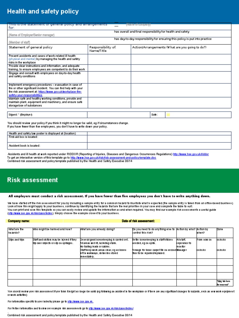 Workplace Safety Policy Guide | PDF | Occupational Safety And Health ...