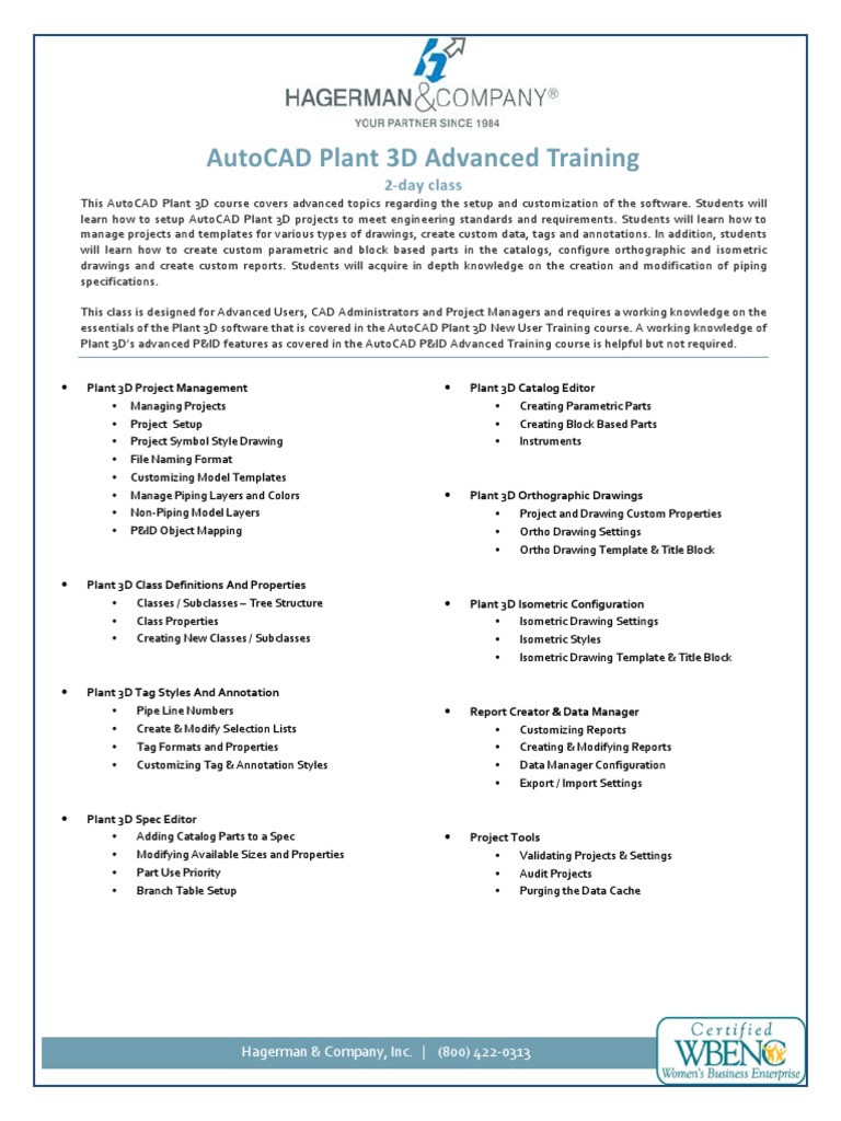 Advanced AutoCAD Plant 3D Training | PDF | 3 D Computer Graphics | Auto Cad