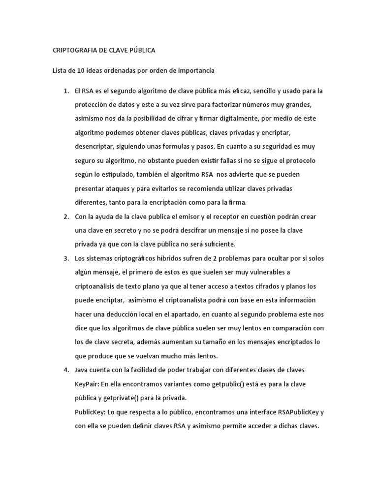 Criptografia De Clave Pública Pdf Clave Criptografía