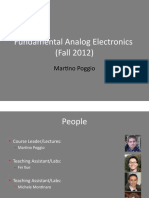 Fundamental Analog Electronics (Fall 2012) : Martino Poggio
