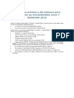 Requisitos de inst. de SOLIDWORKS 2019