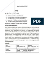 Types of Parenterals PDF