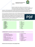 Reading:: 2. SYNONYM MATCH: Match The Following Synonyms From The Article