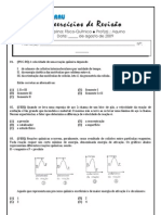 Físico-Química exercícios revisão velocidade reação