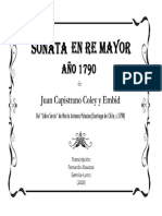 Sonata en Re Mayor (año 1790) (Juan Capistrano Coley y Embid). Fernando Abaunza